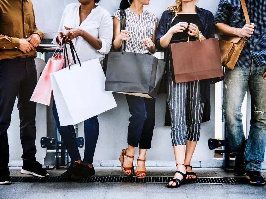 Shoppers carrying bags